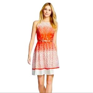 Eliza J Red White Polk dot Dress Keyhole Back 6